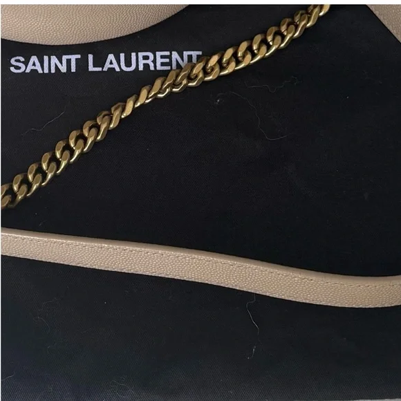 Yves Saint Laurent Beige Quilted Leather Crossbody Bag - Picture 7 of 9